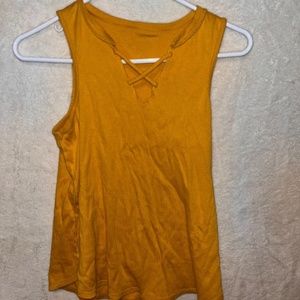 Mustard Yellow Cut Top